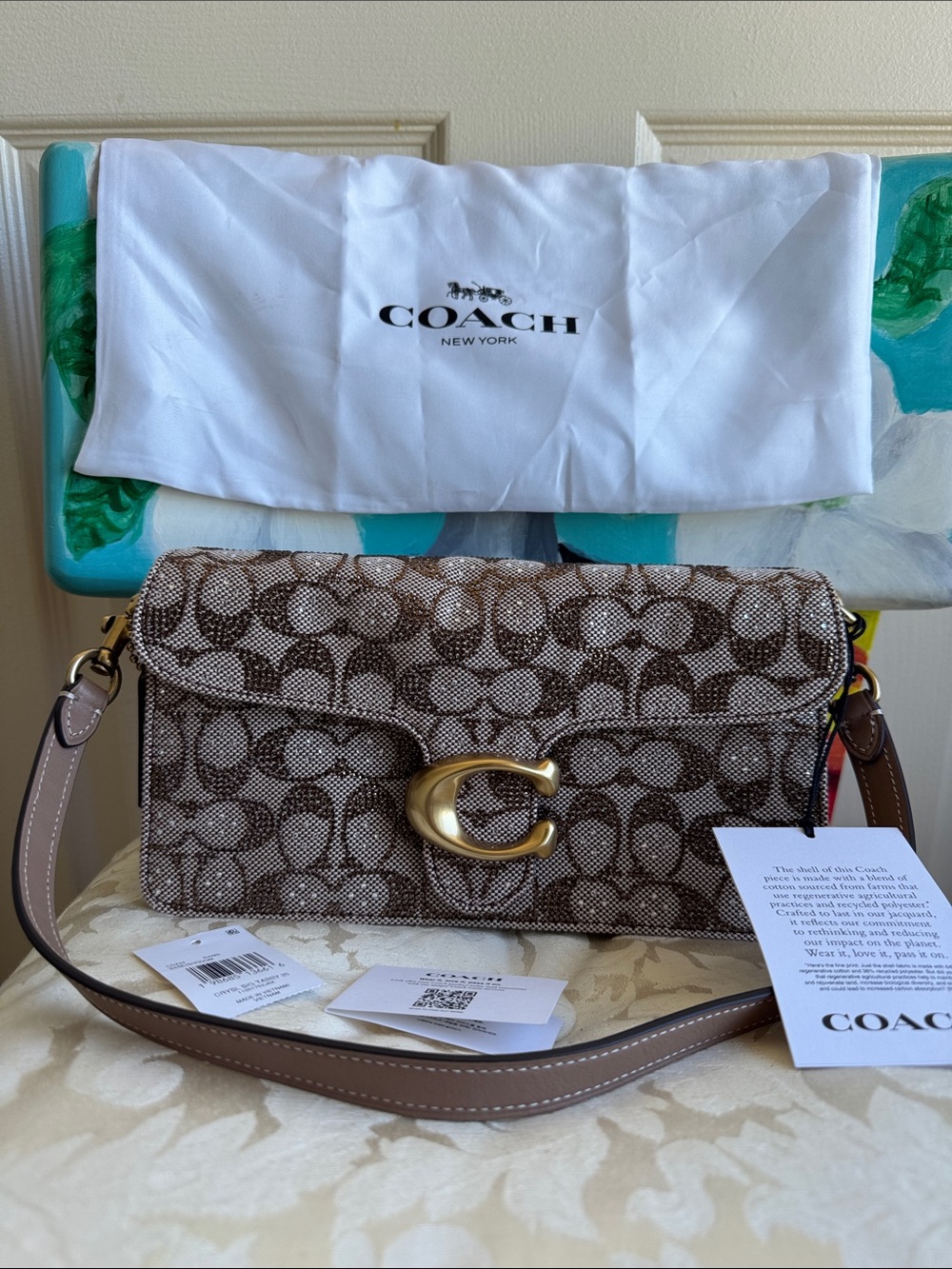 Coach Tabby Shoulder Bag 26 In Crystal Signature Jacquard